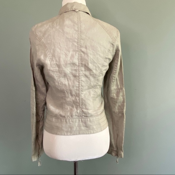 Olsen 100% linen asymmetrical zip up jacket xs - Picture 7 of 12